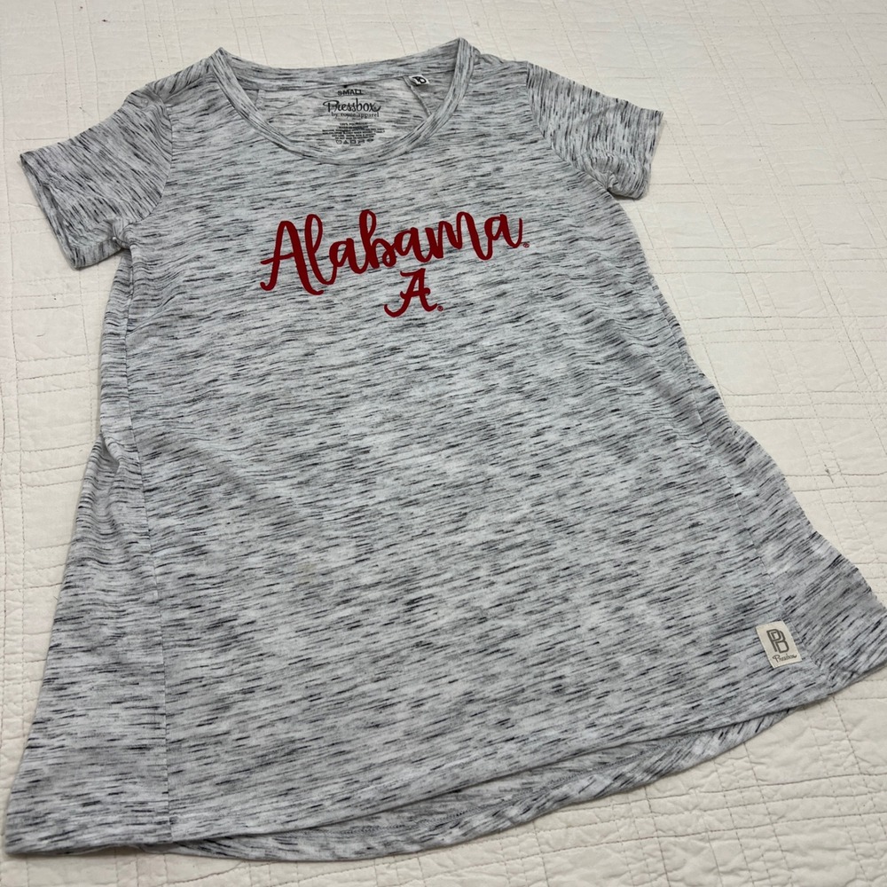 Pressbox Alabama Crimson Tide Womens Small Grey Space Dye Short Sleeve Tee